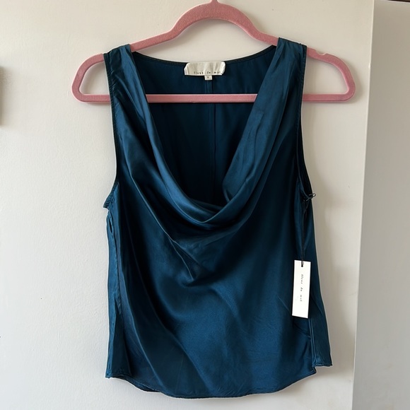 Fleur du Mal silk teal tank top - Picture 2 of 5